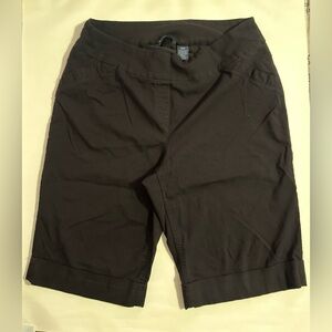 Westbound Black Bermuda Shorts with Cuffed Hem